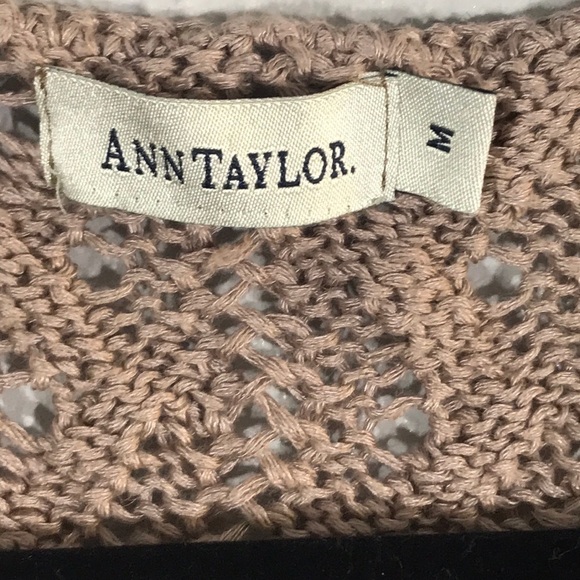 Ann Taylor Retro Khaki Boho Crochet Vest size M - Picture 4 of 9